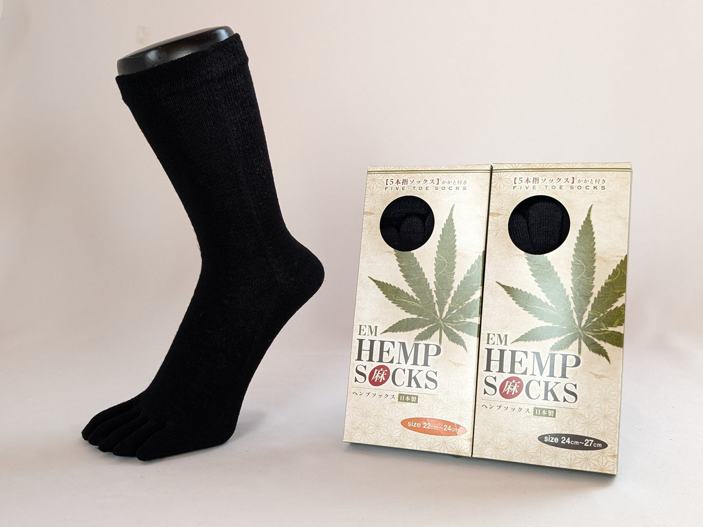 Hemp 5-toe socks crew (regular)